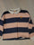 Thereabouts Pink and blue striped long sleeve shirt with pizza 10-12