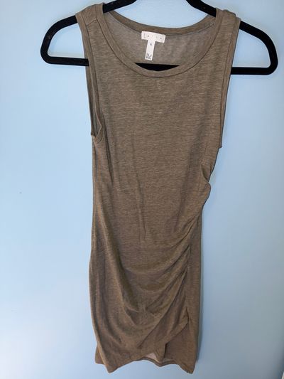 Leith Nordstrom Leith army tan bodycon tank dress with ruching Women's - XS