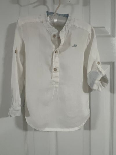 Martin Aranda Linen boy white shirt , so so elegant and soft 3T