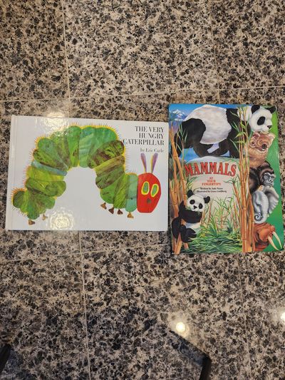 The Very Hungry Caterpillar by Eric Carle 2 books mammals at your finger
