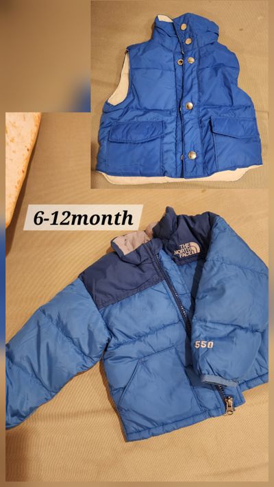 The North face Lot of 6-12M. 550 Moondoggy winter coat jacket, 1 of vest 6-12 Months