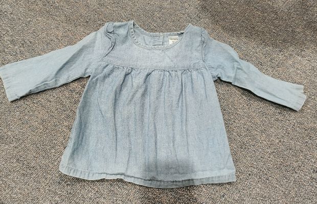 Carter's Denim like long sleeve dress 9 Months