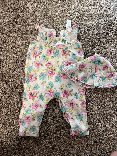 Little me pants jumper Includes matching hat 6 Months