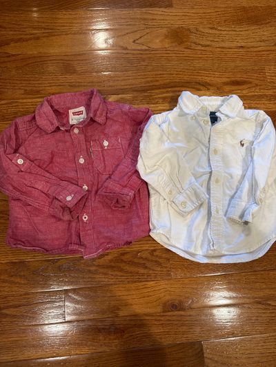 Levis Ralph Lauren Long sleeve button down bundle 18 Months