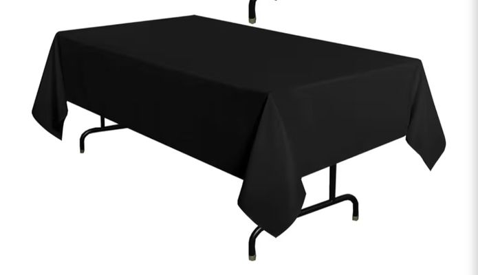 New Black Rectangle Tablecloth 60"x 102" fits an 8ft table