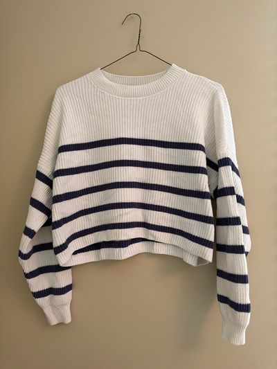Hollister Navy Striped Ribbed Knit Sweater Women's - S