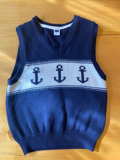 Janie and Jack Anchor Navy Sweater Vest 4T