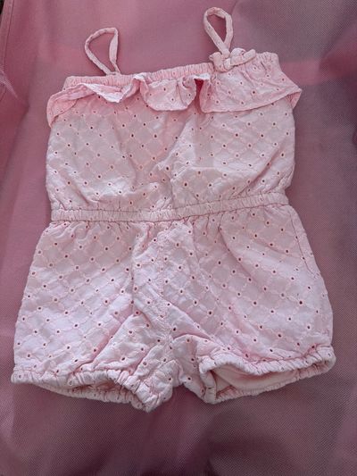 Childrens Place light Pink Eyelet Romper  4T
