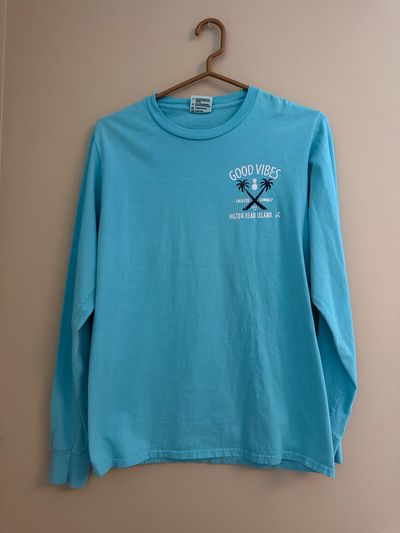 Hilton Head Island Turquoise Blue Long Sleeve Men's - S