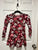 Children's PLace burgundy/flower cut out shoulder dress 6T/6