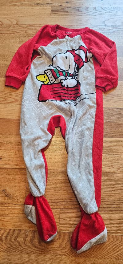 Peanuts One piece snug fit PJ feature Snoopy in Christmas graphics 3T