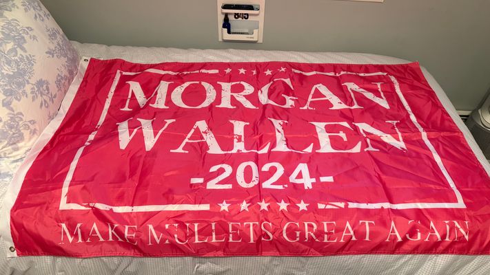 Morgan Wallen flag/banner Make mullets great again 3x5