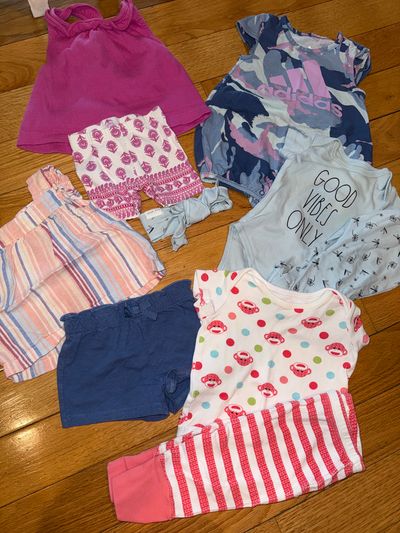 Adidas, carters, Rae Dunn lot Lot of 5 summer outfits 3-6 Months
