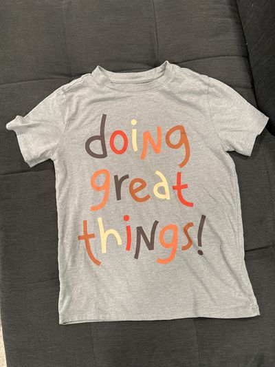 Target cat and Jack Doing great things graphic tshirt short sleeve gray 7-8
