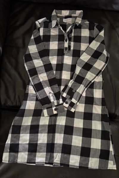 Childrens Place Black & White  Checkered Dresss 7-8