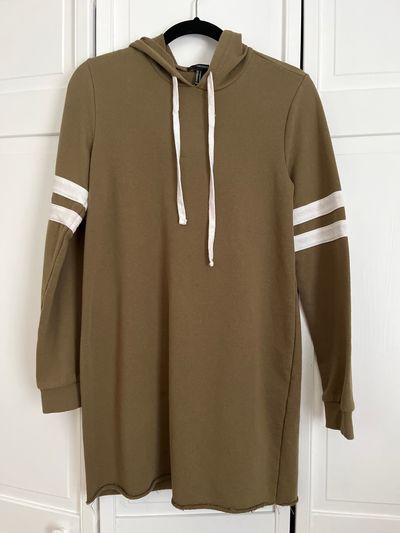 Forever 21 Olive green. Sweatshirt hoodie dress. Long Sleeve Junior M - 7