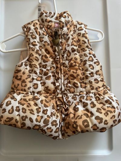 Baby Headquarters Leopard Puffer Vest  3-6 Months