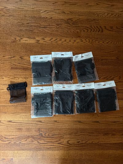 NEW in Bag  3.5 inch 7 packs of 10 Black Organza Bags totaling 70