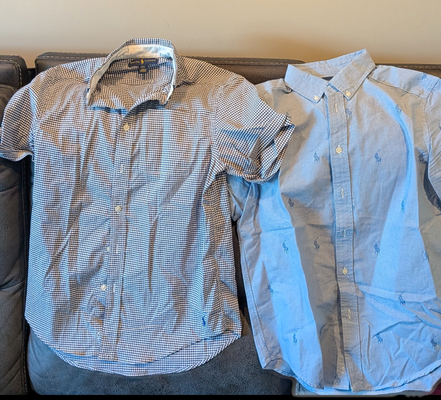 Ralph Lauren Two short sleeve button-down light blue like new 14-16