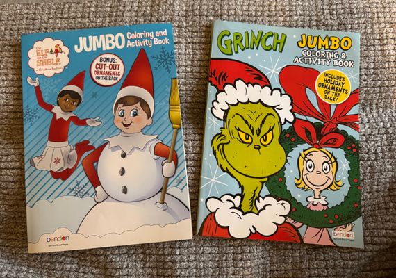 Bendon NEW- Grinch & Elf on the Shelf Coloring Books