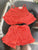 b'tween coral crop top and short set 12 Months