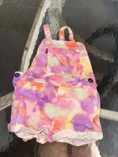 Levi's pink/purple tye-dye overall shorts 12 Months