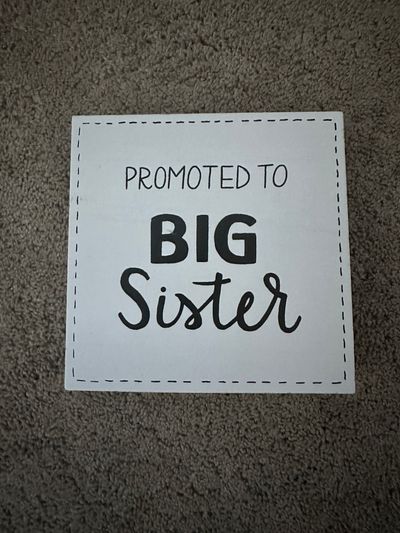 N/A Square Sign Promoted to Big Sister. Has a Mark across Letter B