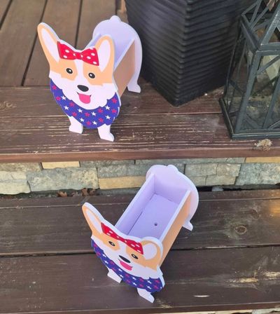 Corgi Planter Indoor Outdoor 7x10, Plastic, New in Package, 1 Planter