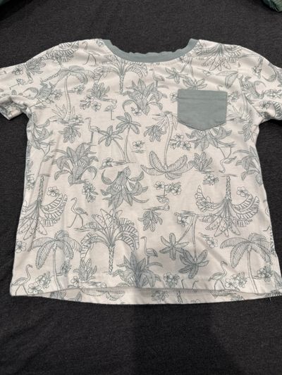 Stitch and Stone Tropical Boys shirt Sage and white picket tshirt 4T