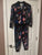 Adidas Sweatsuit Black w/ Flowers 14-16