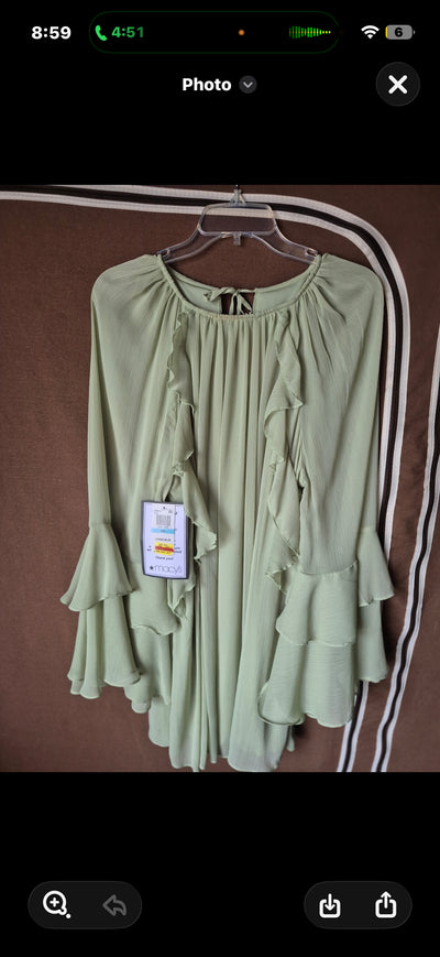NEW B. Darling blouse sage top  size 5/6  Junior M - 5