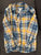 Cat and Jack Blue gold orange plaid button long sleeve barely worn!!!!! 6T/6