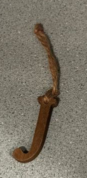 Hanging Wooden Letter J Hanging Wooden Letter J