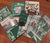 Brand new football themed six pieces. Two table Cloths, socks, napkin, dish drying mat