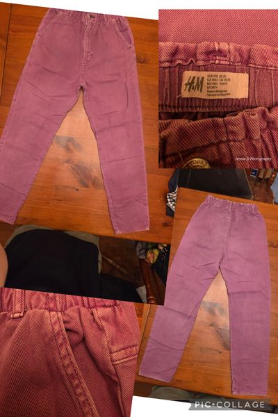 H and M H&M purposely slightly faded purple stretch-waist jeans 18-20