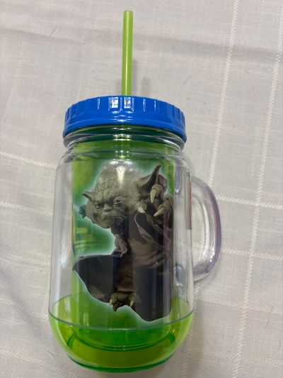 NEW - zak 18oz plastic cup with straw Star Wars Yoda