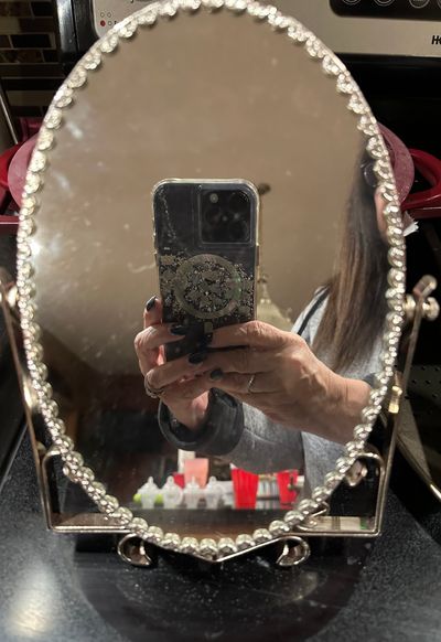 Brand new double swivel standing mirror Brand new silver double standing mirror