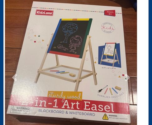 Brand new Kidz Lane art easel large retail over 35 2 sided check on one side and dry erase on another