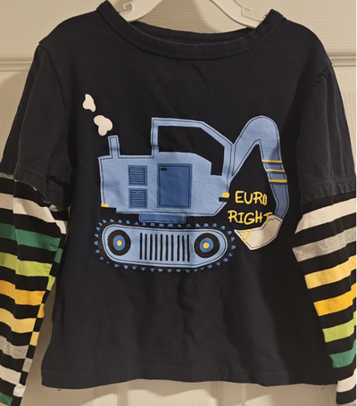 Right Euro Excellent condition Boys graphic layered sleeves shirt 7-8