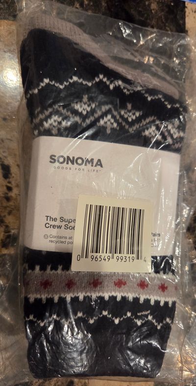 Brand New Sonoma Supercozy Crew Socks 2pairs Shoe size 9-11 retails $16 Women's - L