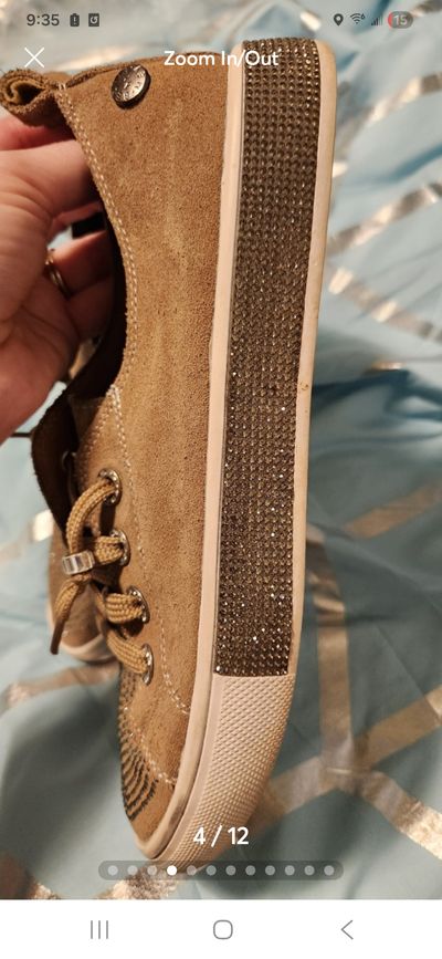 Bernie mev   original. $99 Slip in taupe color, sparkly sneakers 8 (Adult)