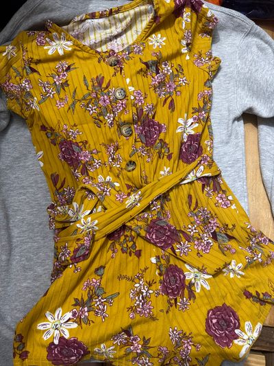 One Step Up Comfortable Floral Short Romper  10-12