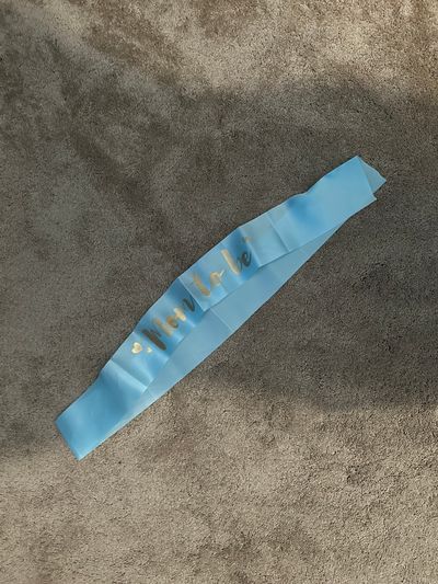 N/A Gold and blue mom to be sash