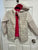 Land's End Coat white leopard print water resistant coat size 7/8 small 7-8