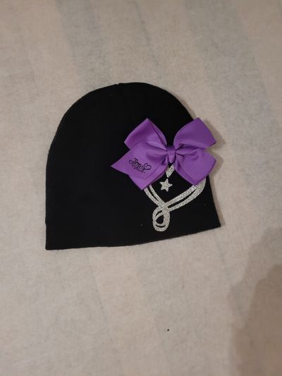 Jojo siwa winter hat Black with purple bow