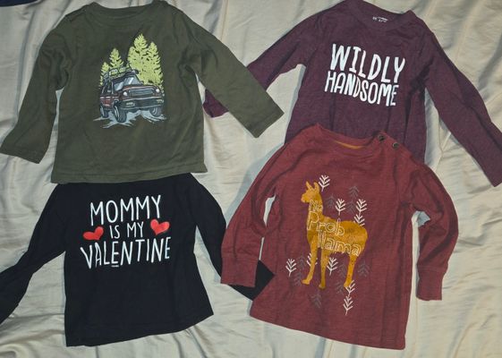 Set of 4 Boys long sleeve shirts  2T