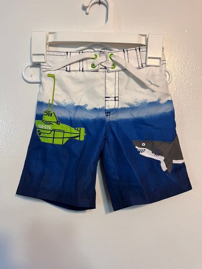 Gymboree Shark & Submarine Swim Trunks 2T