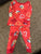 Bluey long sleeve pajama set Red w hearts 18 Months