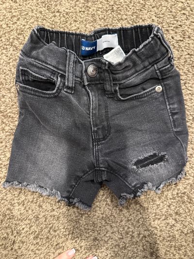 Old navy black jean shorts  18-24 Months