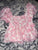 Japna Bubble sleeve peplum pink and white floral top Women's - L